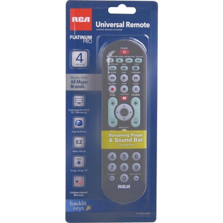 Rca 4-Device Universal Black Big Button Remote Control RCRBB04GBE